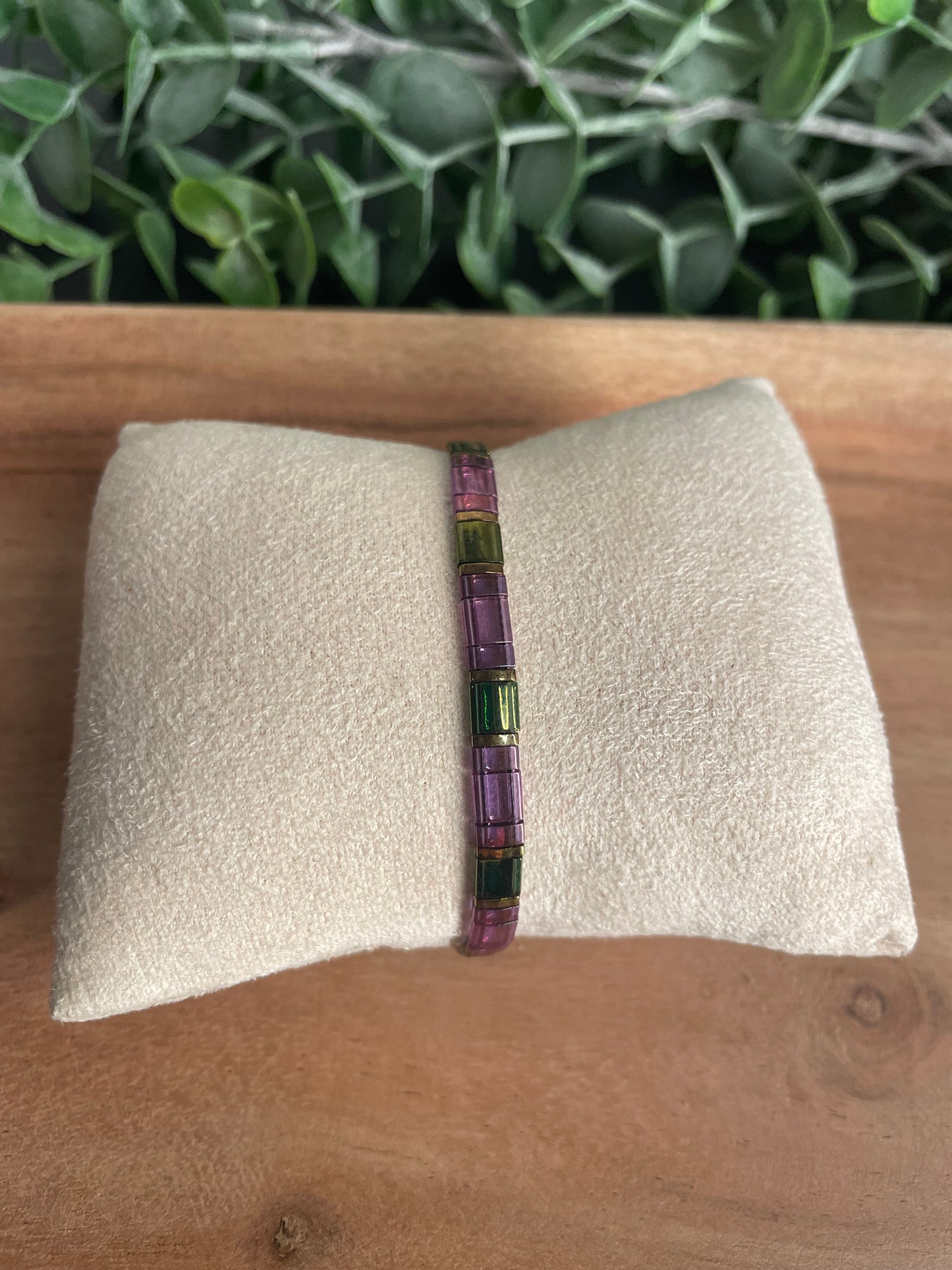 Bracelet Tila vert et rose