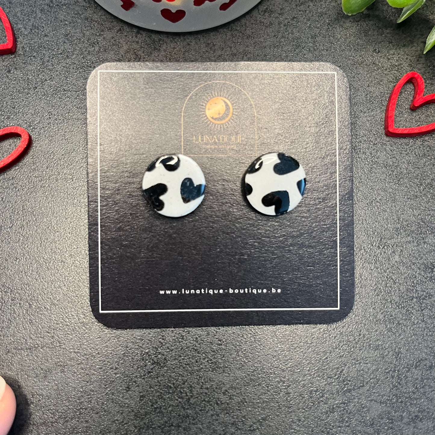 "Coeurs imprimés", noir n°4