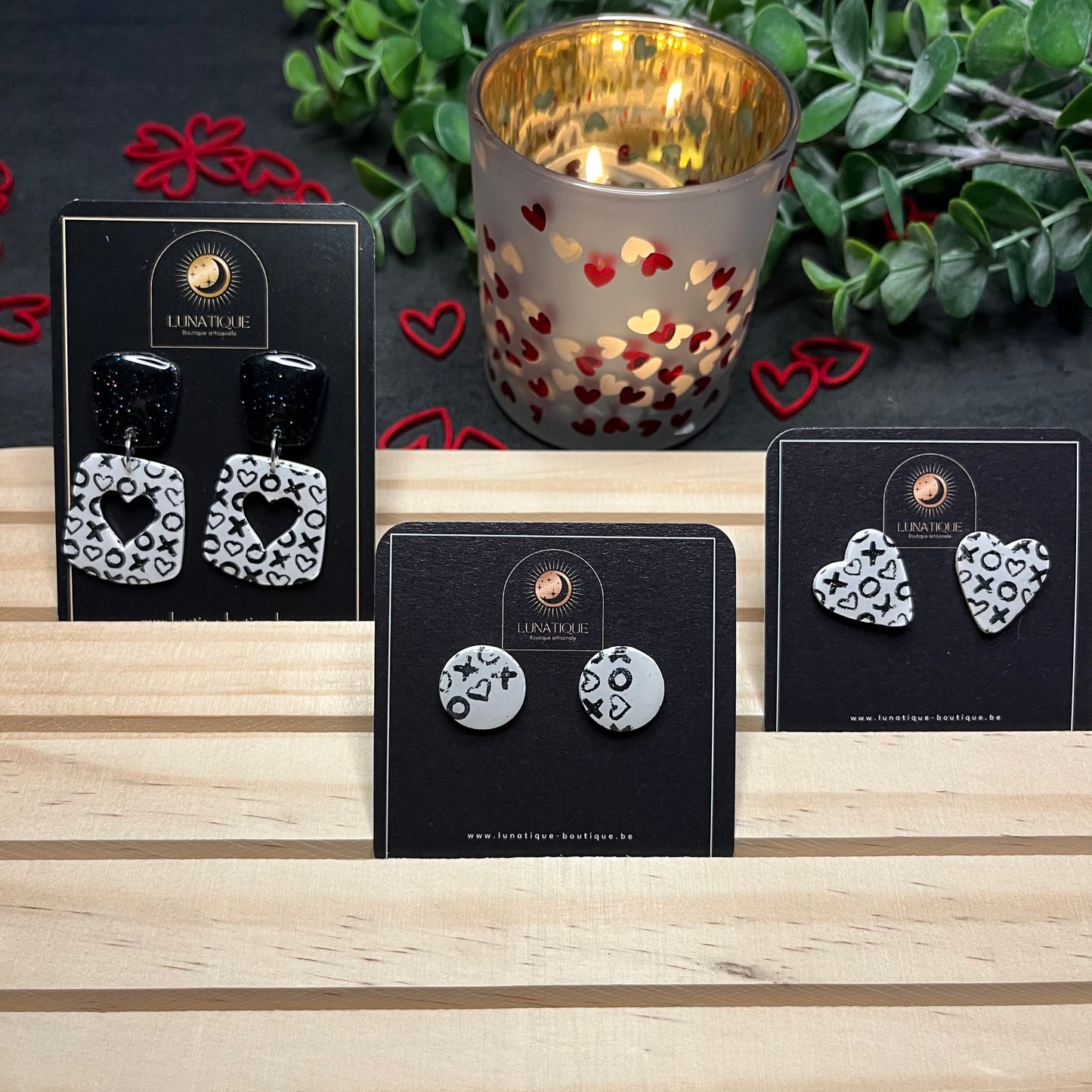 "Coeurs imprimés", noir n°2