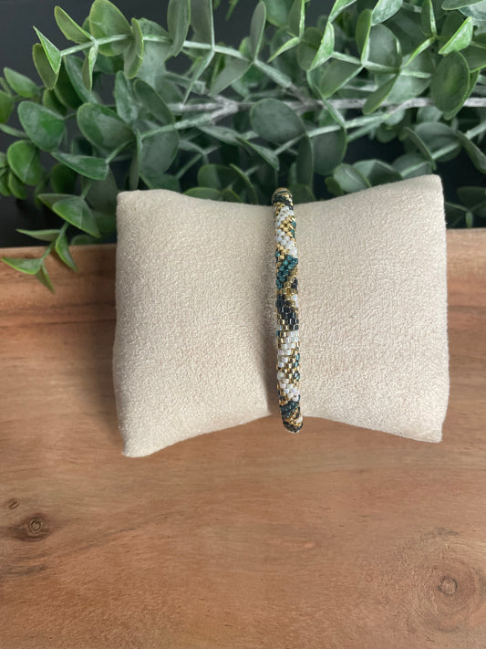 Bracelet Jonc vert d'or