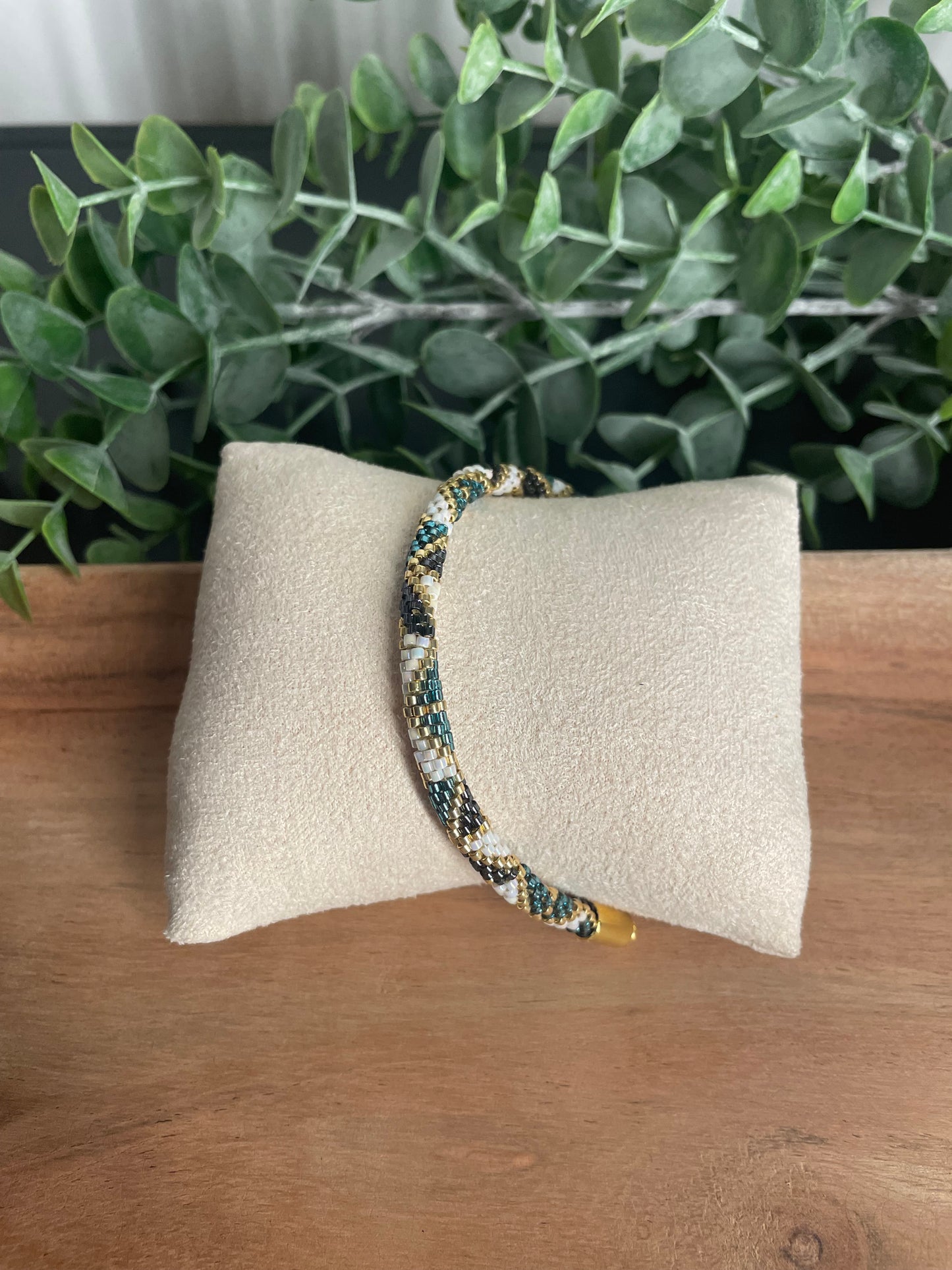 Bracelet Jonc vert d'or