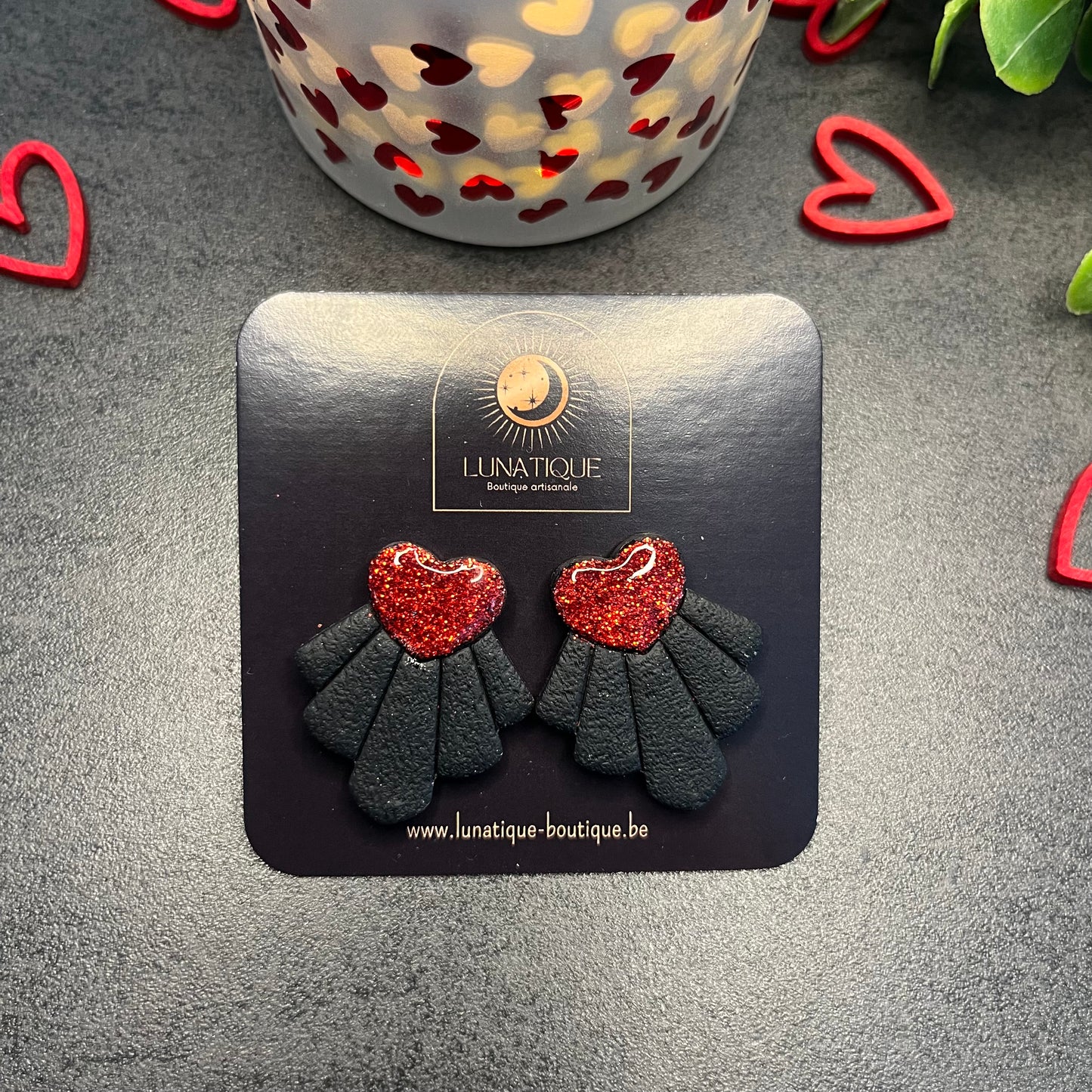 "Coeurs art déco", rouge