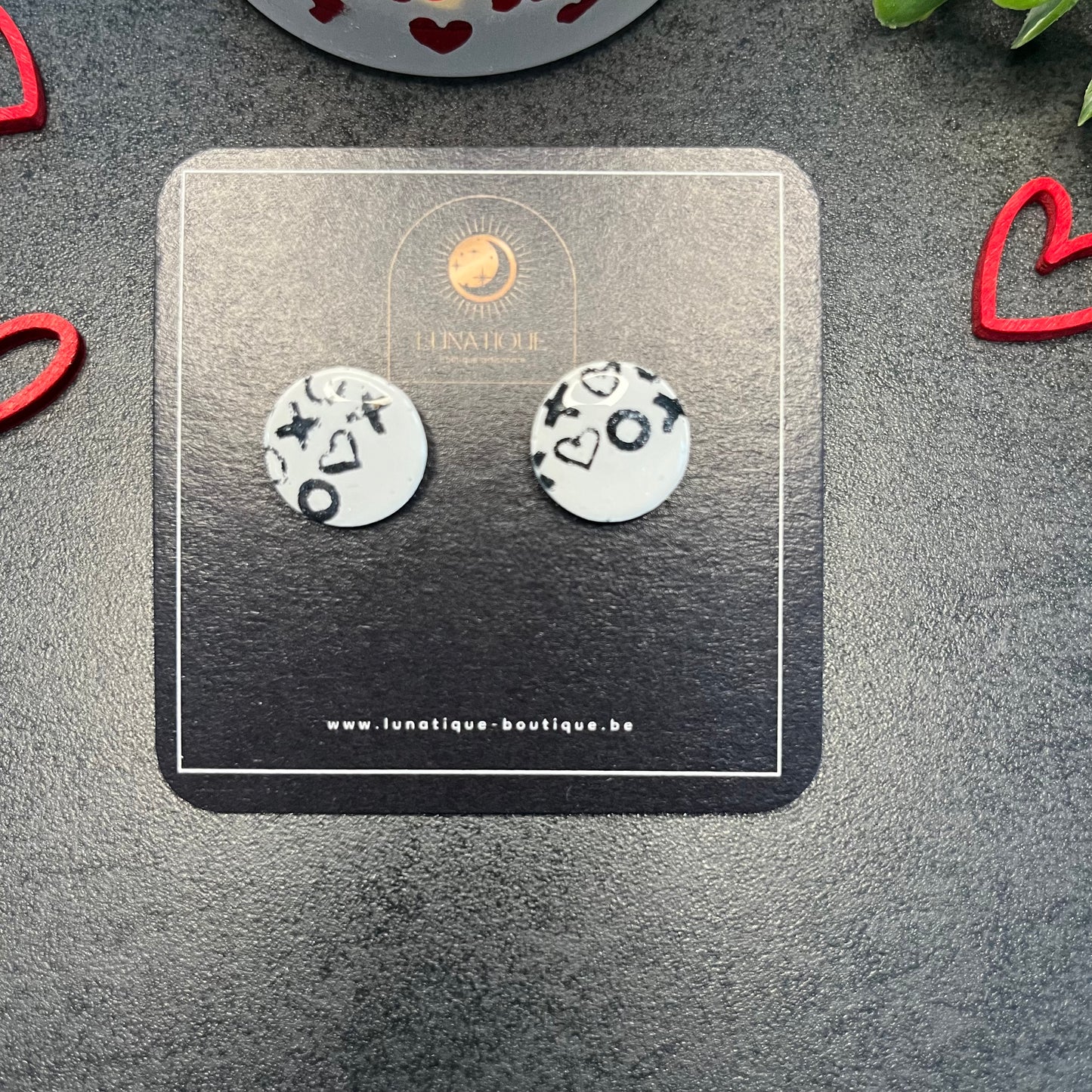 "Coeurs imprimés", noir n°3