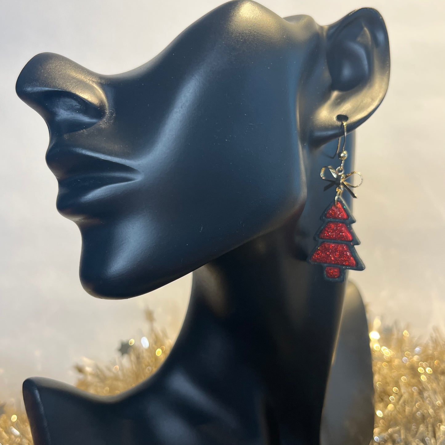 Sapin rouge pailleté